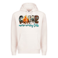 Pale Pink camp more worry less Premium Hoodie - JahusDesignShop