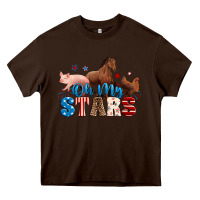 Chocolate Brown Horse pig chicken with oh my stars Heavy Core Tee - Neo Western