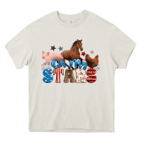 Cream Horse pig chicken with oh my stars Heavy Core Tee - Neo Western