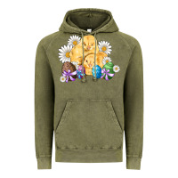 Vintage Olive chicks eggs daisy easter Vintage Hoodie - Artiststas