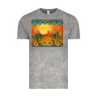 Cloud Rock western sunset cactus sunflowers gemstones leopards Vintage Tee - BarkalooDesign