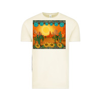 Vintage Arctic western sunset cactus sunflowers gemstones leopards Vintage Tee - BarkalooDesign