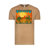 Vintage Camel western sunset cactus sunflowers gemstones leopards Vintage Tee - BarkalooDesign