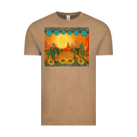Vintage Coffee western sunset cactus sunflowers gemstones leopards Vintage Tee - BarkalooDesign