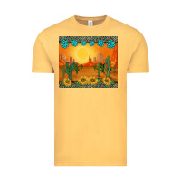 Vintage Mustard western sunset cactus sunflowers gemstones leopards Vintage Tee - BarkalooDesign
