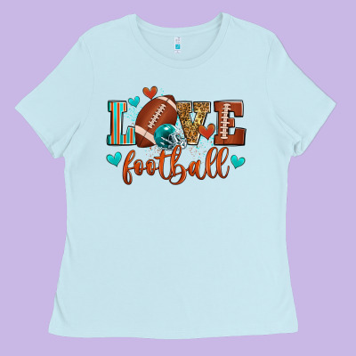 Love Football Ladies Tee Designed By Zillion Design Studio