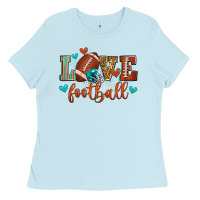 Baby Blue love football Ladies Tee - Zillion Design Studio