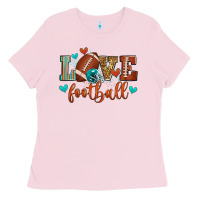 Bubblegum Pink love football Ladies Tee - Zillion Design Studio