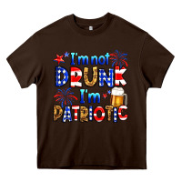Chocolate Brown I'm not drunk I'm patriotic Heavy Core Tee - Neo Western