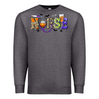 Charcoal Heather Halloween Nurse Premium Sweatshirt - texasbilliewilder
