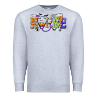 Heather Grey Halloween Nurse Premium Sweatshirt - texasbilliewilder