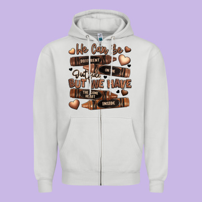 We Can Be Different On The Outside But We Have The Zipper Hoodie Designed By Lillyallendesigns