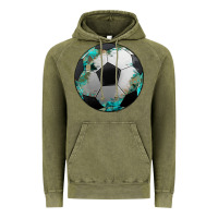Vintage Olive western sport soccer camouflage turquoise pattern Vintage Hoodie - Artiststas