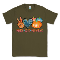 Army Green peace love pumpkins Classic Tee - AdoDesignShop