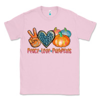 Bubblegum Pink peace love pumpkins Classic Tee - AdoDesignShop