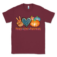 Burgundy peace love pumpkins Classic Tee - AdoDesignShop