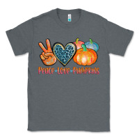 Charcoal Heather peace love pumpkins Classic Tee - AdoDesignShop