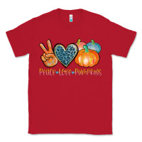 Red peace love pumpkins Classic Tee - AdoDesignShop