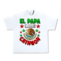 White El Papa Mas Chingon Mexican Urban Heavy Tee - LillyAllenDesigns
