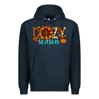Navy Cozy season Thanksgiving Premium Hoodie - NancyCooperArtShop