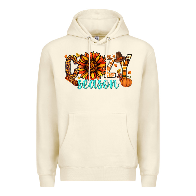 Cozy Season Thanksgiving Premium Hoodie by NancyCooperArtShop | Teevron