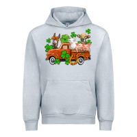 Heather Grey St. Patrick's farm animals and truck Urban Hoodie - OliviaCreatesArt