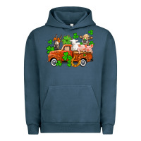 Pigment Midnight Navy St. Patrick's farm animals and truck Urban Hoodie - OliviaCreatesArt