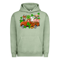 Pigment Oil Green St. Patrick's farm animals and truck Urban Hoodie - OliviaCreatesArt