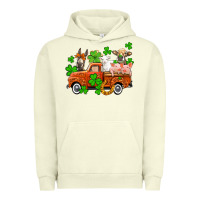 Pigment Pistachio St. Patrick's farm animals and truck Urban Hoodie - OliviaCreatesArt