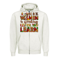 Oatmeal Heather a black women is speaking listen and learn Zipper Hoodie - LillyAllenDesigns