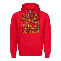 Red a black women is speaking listen and learn Zipper Hoodie - LillyAllenDesigns