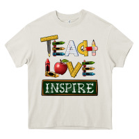 Cream teach love inspire Heavy Core Tee - BarkalooDesign