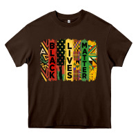 Chocolate Brown junetheenth black livesmatter brush stroke Heavy Core Tee - HRA Design Shop