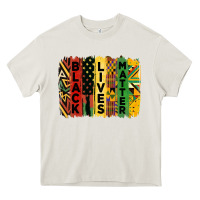 Cream junetheenth black livesmatter brush stroke Heavy Core Tee - HRA Design Shop