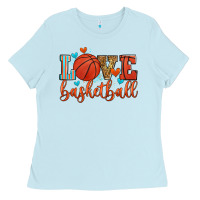 Baby Blue love basketball Ladies Tee - Zillion Design Studio
