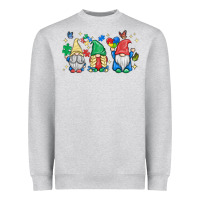 Heather Grey autism gnome Heavyweight Sweatshirt - MaliasSmallBusiness