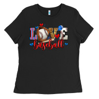Black love baseball Ladies Tee - Zillion Design Studio