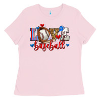 Bubblegum Pink love baseball Ladies Tee - Zillion Design Studio