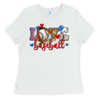 White love baseball Ladies Tee - Zillion Design Studio