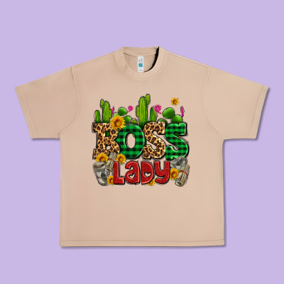 Boss Lady With Money And Cactus Urban Heavy Tee Designed By Adodesignshop