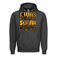 Charcoal Heather i was there solar eclipse 2024 Zipper Hoodie - LillyAllenDesigns