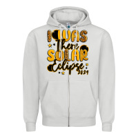 Dove Grey i was there solar eclipse 2024 Zipper Hoodie - LillyAllenDesigns
