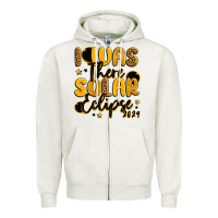 Oatmeal Heather i was there solar eclipse 2024 Zipper Hoodie - LillyAllenDesigns