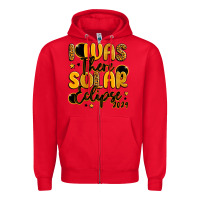 Red i was there solar eclipse 2024 Zipper Hoodie - LillyAllenDesigns