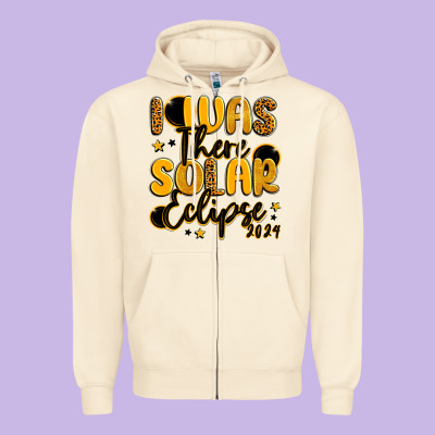 I Was There Solar Eclipse 2024 Zipper Hoodie Designed By Lillyallendesigns