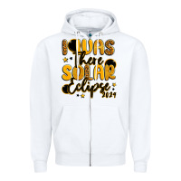 White i was there solar eclipse 2024 Zipper Hoodie - LillyAllenDesigns