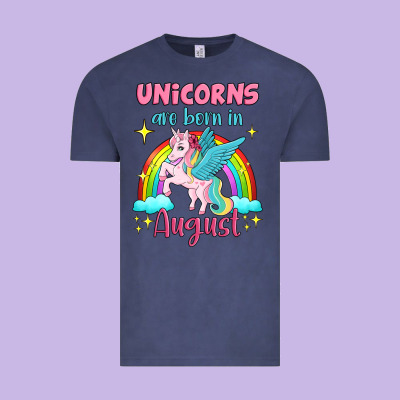 Unicorns Are Born In August Vintage Tee Designed By Jasminsmagicworld