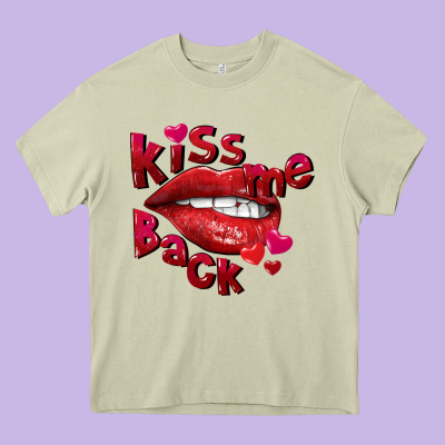 Kiss Me Back Heavy Core Tee Designed By Fadigitalartstudio
