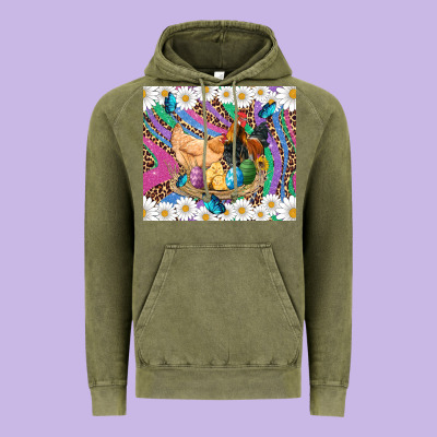 Easter Farm Chicken Chick Rooster Daisys Butterfly Sunflower Eggs Glit Vintage Hoodie Designed By Artiststas