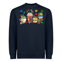 Navy autism awareness day coffee cups Heavyweight Sweatshirt - MaliasSmallBusiness